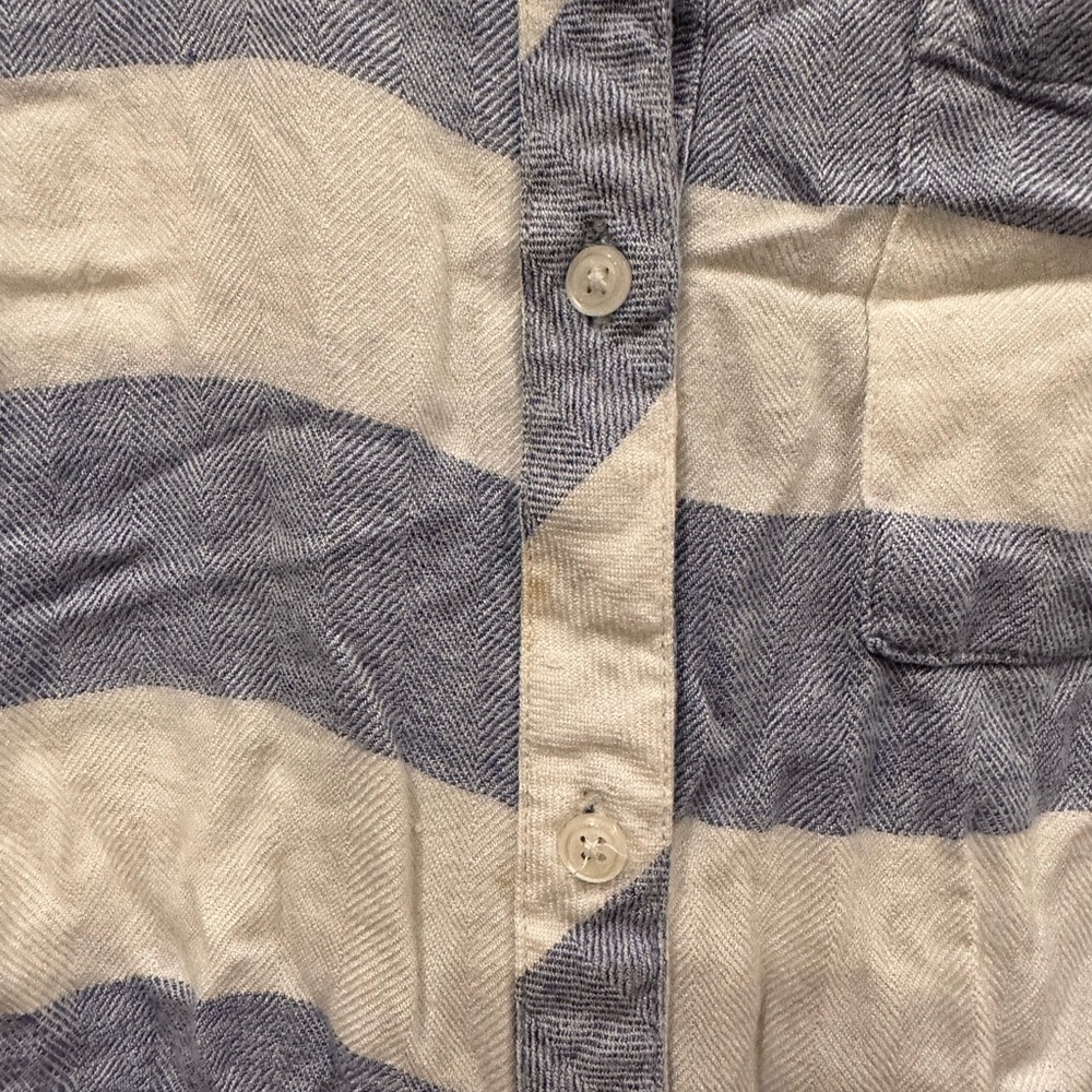 Rails Blue/White Striped Flannel Button Down Shor… - image 4